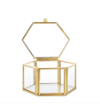 Hexagon Transparent Glass Jewelry Box Wedding Ring Box Geometric Clear Glass Jewelry Organizer Holder Tabletop Container | Ring Holder Box | Hexagon Glass Box For Rings | Resin Art | Haxagon Glass Jar For Rings. 
