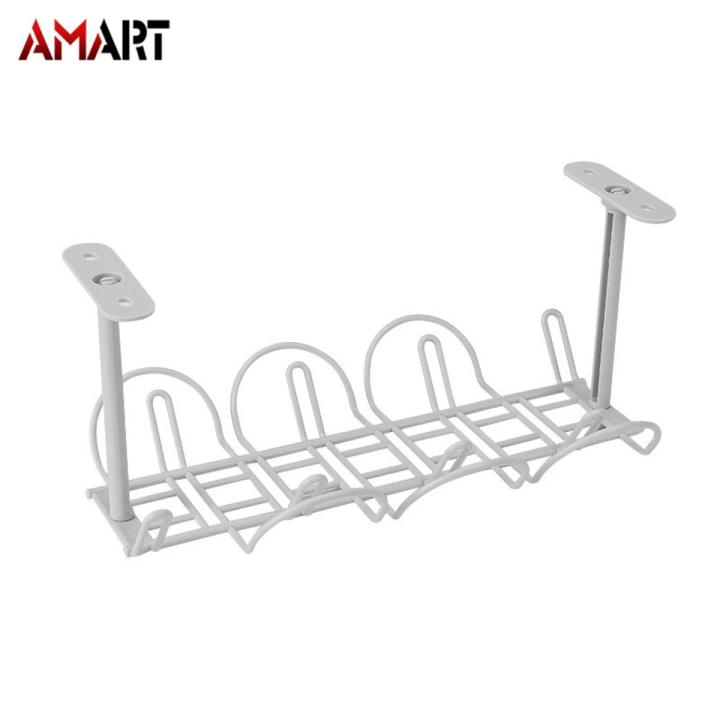 Under Desk Cable Management Tray Organizer for Wire Cord Power Charger Plugs