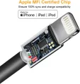 CableCreation Short Lightning Cable 0.5FT [MFi Certified], Braided iPhone Charging Cable Data Sync Cord, Compatible with iPhone 14/13/12/11. 