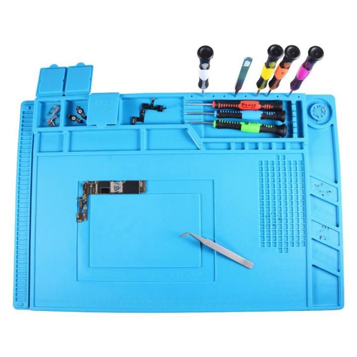 Soldering Mat Silicone Insulation Work Mat Heat Resistant 932°F Work Bench For Repairing Computer Phone Electronics Watch Laptop Soldering Station Hot Air gunn