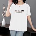 Thin short-sleeved t-shirt women's summer 2022 summer new plus size fat sister imitation cotton loose top ladies k. 