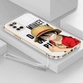 Casing For OPPO A92 4G OPPO A52 4G OPPO A72 4G Luxury Cartoon OnePiece Luffy Camera Protection Phone Case Plating Edges Silicone Soft Cover With Free Lanyard. 