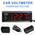 Green forest Car Clock DC 12V Digital Electrical Meter Voltmeter Panel. 
