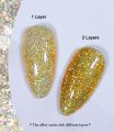 KWEEN Glitter Gel Nail Polish Yellow Gold Glitter Soak Off UV LED Nail Polish Holographic Sparkle Shiny Diamond Gel Polish for Manicure. 