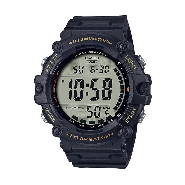 Casio General Black Resin Digital Multi-Function Black Resin Band Watch for Men-AE-1500WHX-1AVDF