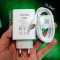 2025 Original TECNO 70W 45w 33w 18w  Fast Charger for  TECNO Smart Phone |  charger with Cable |  For Camon 50 Pro, 50, 40 Pro, 40, 30,  30 Pro,  20,  20 Pro,  19,  19 Pro,  19 Pro 5G,  18,  18 Pro, 18 Premier,  17,  17 Pro  16, 16 Pro, 15 Pro,. 