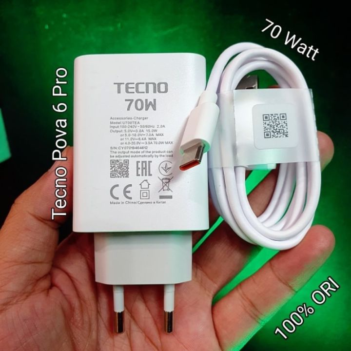 2025 Original TECNO 70W 45w 33w 18w  Fast Charger for  TECNO Smart Phone |  charger with Cable |  For Camon 50 Pro, 50, 40 Pro, 40, 30,  30 Pro,  20,  20 Pro,  19,  19 Pro,  19 Pro 5G,  18,  18 Pro, 18 Premier,  17,  17 Pro  16, 16 Pro, 15 Pro,