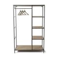 Wardrobe Closet, Portable Clothing Rack for Hanging Clothes, Free Standing Closet Organizers and Storage System with 4 Tiers Shelves for Cloakroom Bedroom, Black. 