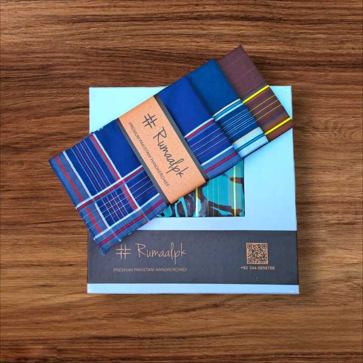 Pack of 6 Men's Handkerchief Premium Rumaal 18 inches | Daraz.pk