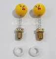 Romantic Motorcycle Handle Spring Emoji Funny Yellow High Quality Material Flexible Universal Fitting Pair. 