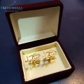 Customised Cufflinks For Men - Studs for Men - Customised Gifts - Cufflinks For Men With Name & Black - Name Cufflinks For Men - Cufflinks For Men- Studs For Men Name Cufflinks - Cufflings For Men Full Set Box - Customized Gifts - Trendirella Official. 