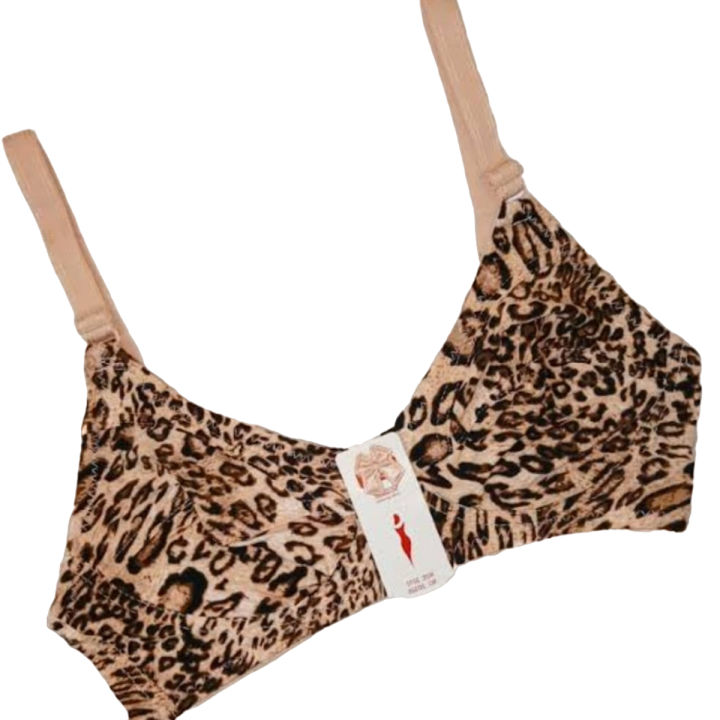 Set of 2 Pcs Non Padded Non Wired Cheetah Print Bra for Girls