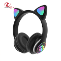 Cat Headphone Zayraz Wireless Cat Headphones Headset Glowing Cat Ear Headphones - Bluetooth Headphones for Kids, Cute Cat Headphones LED Light Up Foldable Headphones for Mobile Phone PC or Laptop  STN Headphone. 
