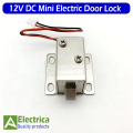 12v Mini DC Cabinet Drawer Lock Electromagnetic Solenoid Lock 27*29*28mm By Electrica. 
