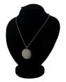 4 QUL Embossed on Plated Pendant - Silver. 