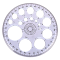 InstaOrder - 360 Degree Full Scale Protector - Full Circle Template Plastic Round Protractor for Painting Drawing Drafting Tool - 16 Circular Sizes. 