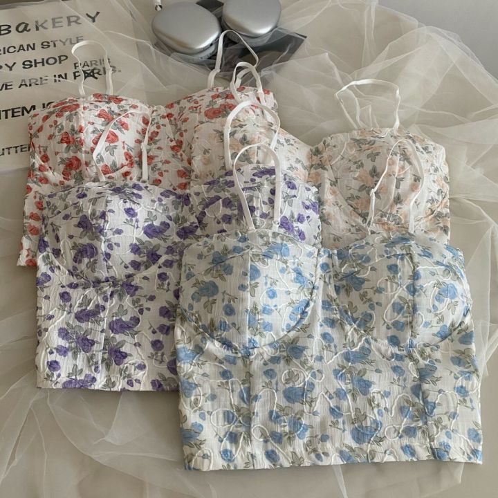 Style%20Temperament%20Sexy%20Sweet%20Floral%20Camisole%20Women's%202023%20Summer%20Slim%20Fit%20Slimming%20Short%20Top%20Fashion%20-%20Image%206