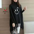 New Naughty Smile Printed Poncho Sweater Poncho Style Top/Shirt For Girls. 