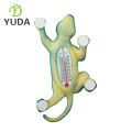 Gecko garden thermometer with foot pad stickable cartoon thermometer can be used indoors and outdoors. 