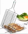 Roast Chicken Meat Fish BAR-B-Q Grilling Basket Grill Bar B Q Steel Fish & Chicken bbq barbe hand Grill Medium Size. 