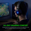Gaming Headphones RGB Over Ear Gaming Headphones with Noise Canceling Mic, Bass Surround, Soft Earmuffs for PS4, Xbox One, Nintendo Switch, PC, Mac, Laptop. 