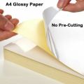 A4 Glossy Sticker Paper Sheet For Shipping yellow Printable Pack of 10. 