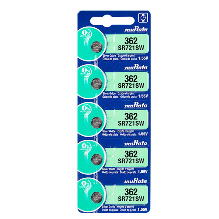 MuRata Original 5 Pcs SR721SW - 362  1.55V  Battery Button Coin Cell (Made In Japan)