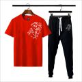 TRACKSUIT - Yellow & Black Summer Printed Tracksuit For Men & Boys - Soft & Comfortable Fabric Trouser & tshirts for men. 