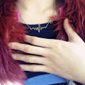 Gold Plated Heartbeat Stainless Steel Woman Necklace Jewelry. 