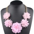 Claire Jin Trendy Mix and Match Different Kinds Five Flowers Necklace Women Exaggerated Jelly Clear Fashion Choker Party Jewelry. 