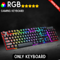 K28 RGB Wired Gaming Keyboard for PC & Laptop – Mechanical Feel Backlit Keyboard for Gaming, Office & Typing. 