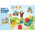 Kids Soft Rubber 19Pcs Building Blocks DIY Assemble Building Bricks Set Children Toys Educational Toys for infants and young Baby chew and play educational Building Blocks Animal Train Set for Kids Boys Girls Best Gift. 