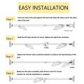 Tension Rod Curtain Shower Adjustable Rod Spring Tension Easy Installation. 