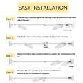 Tension Rod Curtain Shower Adjustable Rod Spring Tension Easy Installation. 