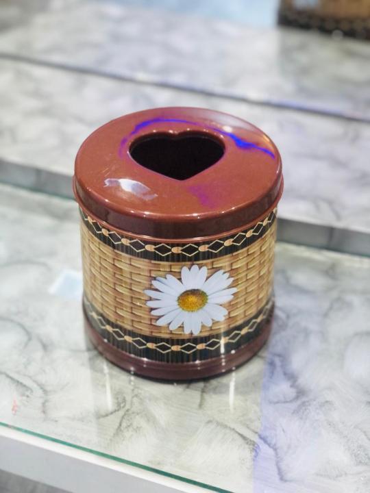 Tissue%20Box%20Round%20Shape%20Tissue%20Roll%20Box%20(Random%20Color%20and%20Designs)%20-%20Image%203