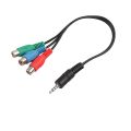 3.5mm AUX To RCA Component Green Blue Red YPbPr RCA Adapter Cable. 