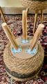 Seagrass Plant Pots With Wooden Legs, jute Standing Planter, Flower Pots with Mounting Legs, Storage Basket, Seagrass Plant Baskets for Indoor Outdoor Use, Plant Flower Floor Stand. 