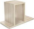 Jerry & Maggie - Desktop Organizer Office Storage Rack Adjustable Wood Display Shelf  Birthday Gifts - Toy - Home Decor  - Free Style Rotation Display - True Natural Stand Shelf White Wood Tone. 