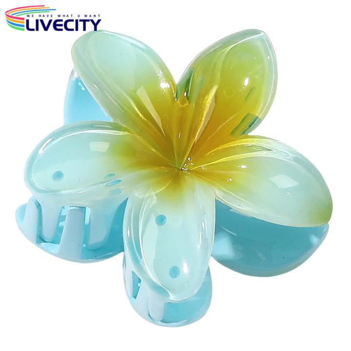 Fashionable Hair Catcher Gradient Color Flower Hair Claw Clip Anti-slip Design Stylish Hair Pin for Women Headwear Tool Hair Claw for Women
