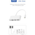 Onten 75216 4in1 Lightning To Dual USB, HDMI & Type C Hub For iPhone IPAD. 