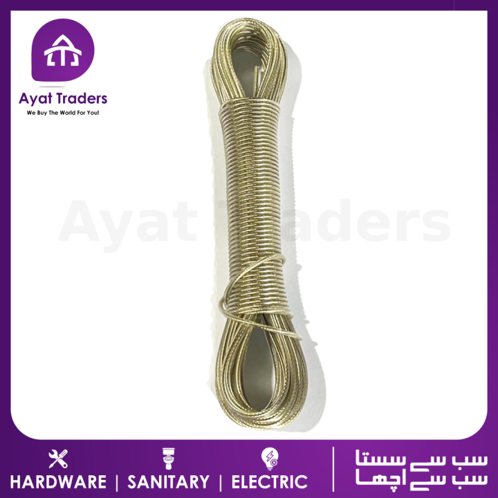 Wet Cloth Laundry Rope Pvc Coated Metal Cloth Drying Wire  20 Meters Nylon Clothes Line  For Drying Clothes With 2 Free Hooks for Clothing