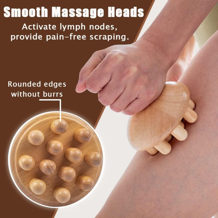 Fashion Wood Therapy Tools for Body Shaping, Wooden Massage Tools,Lymphatic Drainage Massager Body Sculpting Tools,Wooden Gua Sha Tools