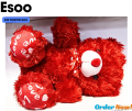 Red Soft Teddy Bear with Soft Love For Gift Romantic Lovely Design And Vivid Color Real 3d Work 12inch-size Royal Gift Teddy. 