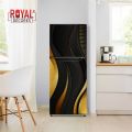 Royal White Rose Fridge Stickers 3D Self-Adhesive Vinyl Waterproof Door Wrap. 