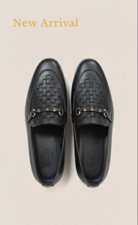 Premium Black Woven Design Men’s Formal Shoes – Elegant Loafers for ...