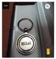 Customized Name/Logo Globe Metallic 360 Rotatable Keychain For, Car Key Ring, Business Key Ring. 
