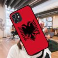 Phone Case For Apple IPhone 12 Mini 11 Pro XR X MAX SE XS 4 5 6 6S 7 8 E Plus Black Cover Funda Soft Etui Albania Flag Eagle. 