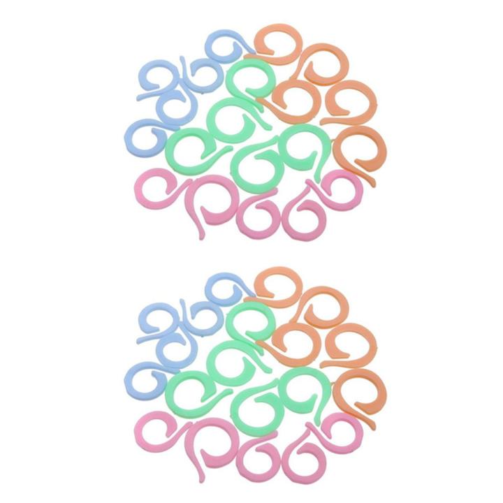 FLYEER 40Pcs Colorful Crochet Locking Stitch Marker Knitting Ring Maker Holder Set