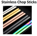 Stainless Steel Chopsticks Anti-fall Color-Plated Metal Square Chopsticks (Import Quality). 