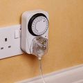 24-Hour Segmented Timer Switch-Energy-Saving Plug Timer Socket Kit-with Programmable Time Controller 3-Pin Plug UK Plug. 